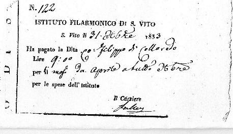 ricevuta pagamento del maestro della scuola
